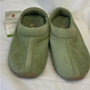 2-8 Acorn Suede Shoes Slides Green 8 Lined Comfort NEW